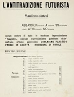 L'antitradizione futurista. Manifesto=Sintesi.