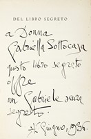 Dedica autografa su libro Angelo Cocles. Cento e cento e cento e cento pagine del libro segreto di Gabriele d'Annunzio tentato di morire.