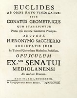 Euclides ab omni naevo vindicatus: sive Conatus geometricus quo stabiliuntur prima ipsa universae geometriae principia...