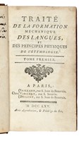 Trait de la formation mchanique des langues, et des principes physiques de l'tymologie. Tome premier (-second).