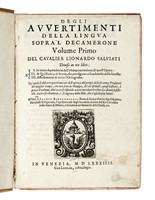 Degli avvertimenti della lingua sopra'l Decamerone [...]. Diviso in tre libri...