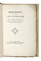 Bibliopea o sia l'arte di compor libri...