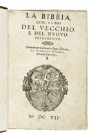 La Bibbia. Cio i Libri del Vecchio, e del Nuovo Testamento. Nuovamente traslatati (sic) in lingua Italiana, da Giovanni Diodati, di nation Lucchese.