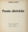  Govoni Corrado : Poesie elettriche. 5 migliaio. Futurismo, Poesia, Letteratura  [..]