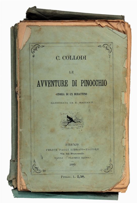 Collodi Carlo : Le avventure di Pinocchio. Storia di un burattino.  Illustrata da E. Mazzanti - Asta Libri