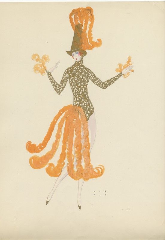 Gontran René Ranson (Francia, 1888 - 1977) : Bozzetto di costume per Le ...