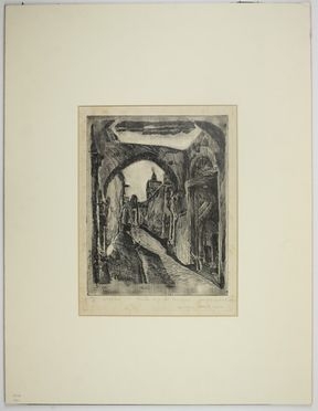  Ugo Lucerni  (Parma, 1900 - Firenze, 1989) : Una via di Tunisi.  - Asta Asta a tempo: Stampe & disegni - Libreria Antiquaria Gonnelli - Casa d'Aste - Gonnelli Casa d'Aste