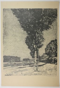  Llewelyn Lloyd  (Livorno, 1879 - Firenze, 1949) : Paesaggio.  - Asta Asta a tempo: Stampe & disegni - Libreria Antiquaria Gonnelli - Casa d'Aste - Gonnelli Casa d'Aste