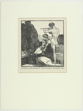  Rudolf Jettmar  (Zawodzie, 1869 - Vienna, 1939) : Idillio.  - Auction Timed Auction: Prints & drawings - Libreria Antiquaria Gonnelli - Casa d'Aste - Gonnelli Casa d'Aste