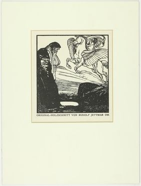  Rudolf Jettmar  (Zawodzie, 1869 - Vienna, 1939) : Figure con Pegaso.  - Asta Asta a tempo: Stampe & disegni - Libreria Antiquaria Gonnelli - Casa d'Aste - Gonnelli Casa d'Aste