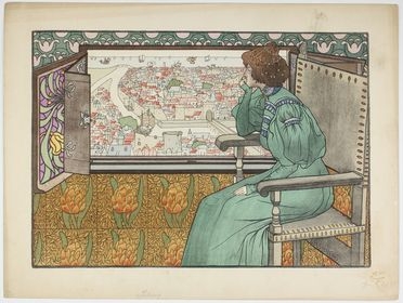  Gustave-Max Stevens  (1871 - 1946) : Solveig.  - Auction Timed Auction: Prints & drawings - Libreria Antiquaria Gonnelli - Casa d'Aste - Gonnelli Casa d'Aste