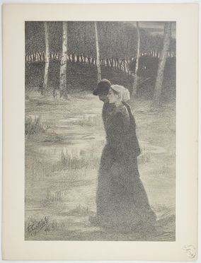  Fernand Louis Gottlob  (Parigi, 1873 - 1935) : La promise.  - Auction Timed Auction: Prints & drawings - Libreria Antiquaria Gonnelli - Casa d'Aste - Gonnelli Casa d'Aste