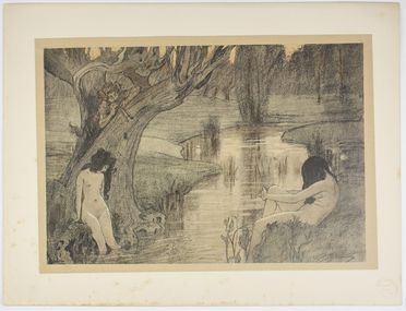  Paul Albert Laurens  (Paris, 1870 - Toulon, 1934) : Les bain de nymphes.  - Auction Timed Auction: Prints & drawings - Libreria Antiquaria Gonnelli - Casa d'Aste - Gonnelli Casa d'Aste