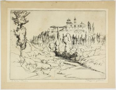  Emilio Mazzoni Zarini  (Firenze, 1869 - 1949) : Pelago.  - Auction Timed Auction: Prints & drawings - Libreria Antiquaria Gonnelli - Casa d'Aste - Gonnelli Casa d'Aste