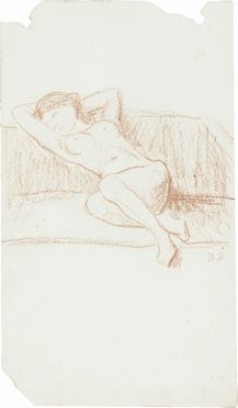  Domenico Baccarini  (Faenza, 1882 - 1907) : Nudo femminile.  - Asta Manoscritti, Libri, Autografi, Stampe & Disegni - Libreria Antiquaria Gonnelli - Casa d'Aste - Gonnelli Casa d'Aste