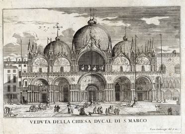  Luca Carlevarijs  (Udine, 1663 - Venezia, 1730) : Veduta della chiesa ducal di S. Marco.  - Auction Books, Prints and Drawings - Libreria Antiquaria Gonnelli - Casa d'Aste - Gonnelli Casa d'Aste