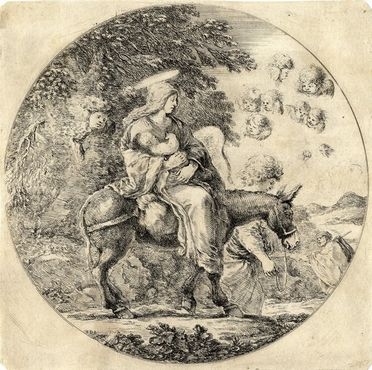  Stefano Della Bella  (Firenze, 1610 - 1664) : Fuga in Egitto.  - Auction Books, Prints and Drawings - Libreria Antiquaria Gonnelli - Casa d'Aste - Gonnelli Casa d'Aste