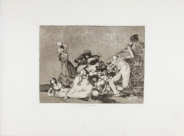  Francisco Goya y Lucientes  (Fuendetodos,, 1746 - Bordeaux,, 1828) : Y son fieras.  - Auction Prints, Drawings and Paintings from 16th until 20th centuries - Libreria Antiquaria Gonnelli - Casa d'Aste - Gonnelli Casa d'Aste