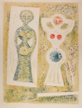  Massimo Campigli  (Berlino, 1895 - Saint-Tropez, 1971) : Danseuse.  - Auction Prints, Drawings and Paintings from 16th until 20th centuries - Libreria Antiquaria Gonnelli - Casa d'Aste - Gonnelli Casa d'Aste