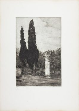 Bruno Croatto  (Trieste, 1875 - Roma, 1948) : Tivoli. Villa Adriana.  - Auction Prints, Drawings and Paintings from 16th until 20th centuries - Libreria Antiquaria Gonnelli - Casa d'Aste - Gonnelli Casa d'Aste