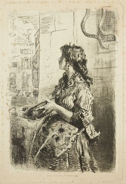  Mos Bianchi  (Monza, 1840 - 1904) : Pescivendola veneziana.  - Asta Libri & Grafica - Libreria Antiquaria Gonnelli - Casa d'Aste - Gonnelli Casa d'Aste