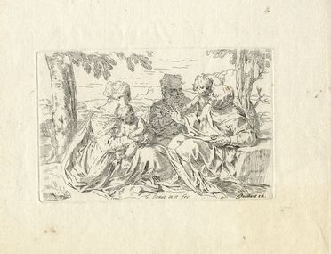  Simone Cantarini  (Pesaro, 1612 - Verona, 1648) : Sacra Famiglia con sant'Elisabetta e san Giovannino.  - Asta Libri & Grafica - Libreria Antiquaria Gonnelli - Casa d'Aste - Gonnelli Casa d'Aste