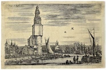  Stefano Della Bella  (Firenze, 1610 - 1664) : Veduta del porto di Amsterdam.  - Asta Libri & Grafica - Libreria Antiquaria Gonnelli - Casa d'Aste - Gonnelli Casa d'Aste