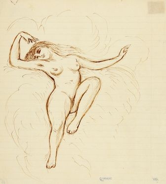 Alberto Martini  (Oderzo, 1876 - Milano, 1954) : Nudo femminile disteso.  - Auction Books & Graphics - Libreria Antiquaria Gonnelli - Casa d'Aste - Gonnelli Casa d'Aste