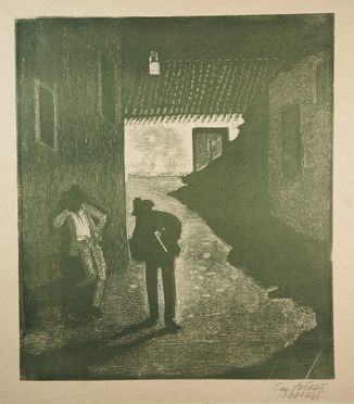 Giuseppe Biasi  (Sassari, 1885 - Adorno Micca, 1945) : Serenata notturna.  - Auction Books & Graphics - Libreria Antiquaria Gonnelli - Casa d'Aste - Gonnelli Casa d'Aste