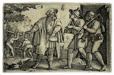  Georg Pencz  (Westheim,  - Knigsberg o Lipsia, 1550) : La parabola del padre e dei suoi due figli nella vigna.  - Auction Books & Graphics - Libreria Antiquaria Gonnelli - Casa d'Aste - Gonnelli Casa d'Aste