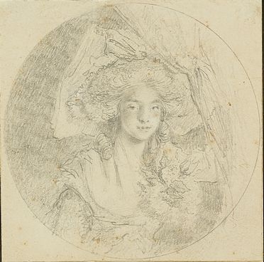  Dominique Vivant Denon  (Givry, 1747 - Parigi, 1825) : Fanciulla con grande cappello con una rosa tra le mani.  - Auction Books & Graphics - Libreria Antiquaria Gonnelli - Casa d'Aste - Gonnelli Casa d'Aste