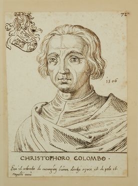  Anonimo del XVII secolo : Ritratto di Cristoforo Colombo.  - Auction Books & Graphics - Libreria Antiquaria Gonnelli - Casa d'Aste - Gonnelli Casa d'Aste