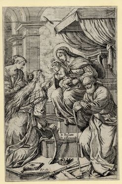 Crestano Menarola  (Asiago,  - Bassano del Grappa, 1687) : Matrimonio mistico di Santa Caterina.  - Asta Libri & Grafica - Libreria Antiquaria Gonnelli - Casa d'Aste - Gonnelli Casa d'Aste
