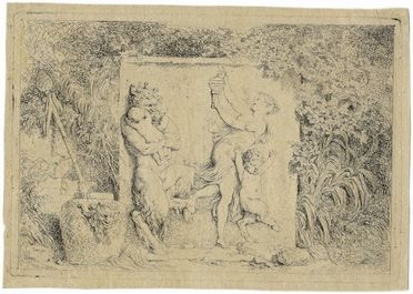  Jean-Honor Fragonard  (Grasse, 1732 - Parigi, 1806) : La famiglia del satiro (La danza).  - Asta Libri & Grafica - Libreria Antiquaria Gonnelli - Casa d'Aste - Gonnelli Casa d'Aste