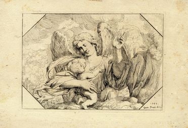  Domenico Peruzzini  (Urbania, 1602 - 1673) : L'angelo custode.  - Asta Libri & Grafica - Libreria Antiquaria Gonnelli - Casa d'Aste - Gonnelli Casa d'Aste