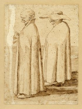  Pier Leone Ghezzi  (Roma, 1674 - 1755) [attribuito a] : Due gesuiti.  - Auction Books & Graphics - Libreria Antiquaria Gonnelli - Casa d'Aste - Gonnelli Casa d'Aste