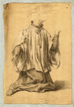  Jacopo Alessandro Calvi (detto il Sordino)  (Bologna, 1740 - 1815) : Studio per la figura di San Luigi Gonzaga.  - Auction Books & Graphics - Libreria Antiquaria Gonnelli - Casa d'Aste - Gonnelli Casa d'Aste