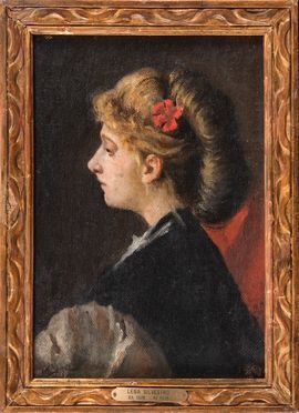  Silvestro Lega  (Modigliana, 1826 - Firenze, 1895) : Ritratto di giovane donna.  - Auction Books & Graphics - Libreria Antiquaria Gonnelli - Casa d'Aste - Gonnelli Casa d'Aste
