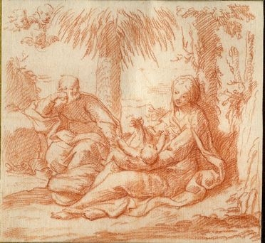  Innocenzo Ansaldi  (Pescia, 1734 - 1816) : Riposo durante la fuga in Egitto.  - Auction Books & Graphics - Libreria Antiquaria Gonnelli - Casa d'Aste - Gonnelli Casa d'Aste