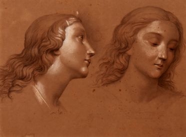  Annibale Gatti  (Forl, 1827 - Firenze, 1909) : Due teste femminili.  - Auction Books & Graphics - Libreria Antiquaria Gonnelli - Casa d'Aste - Gonnelli Casa d'Aste