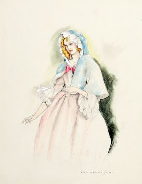  Umberto Brunelleschi  (Montemurlo, 1879 - Parigi, 1949) : Figura femminile.  - Auction Books & Graphics - Libreria Antiquaria Gonnelli - Casa d'Aste - Gonnelli Casa d'Aste