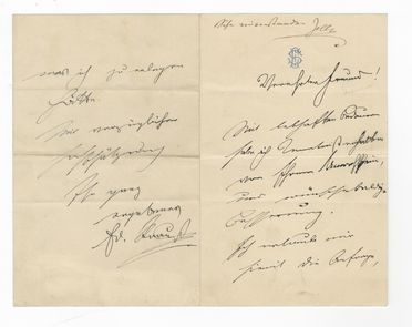 Strauss Eduard : Lettera autografa firmata.  - Asta Libri & Grafica - Libreria Antiquaria Gonnelli - Casa d'Aste - Gonnelli Casa d'Aste