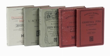 Lotto di 9 manuali Hoepli in legatura editoriale originale.  Luigi Bombicci, Italo Ghersi  - Asta Libri a stampa dal XVI al XX secolo [ASTA A TEMPO - PARTE II] - Libreria Antiquaria Gonnelli - Casa d'Aste - Gonnelli Casa d'Aste