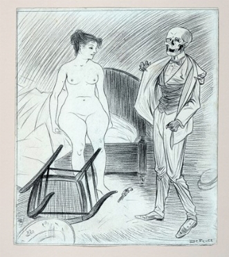  Georges [pseud. di Georges Joseph van Sluijters] De Feure  (Parigi, 1868 - 1943) : La femme et la Mort.  - Asta Arte Moderna e Contemporanea [ASTA A TEMPO - PARTE II] - Libreria Antiquaria Gonnelli - Casa d'Aste - Gonnelli Casa d'Aste