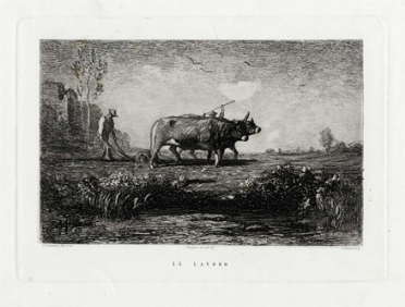  Antonio Fontanesi  (Reggio Emilia, 1818 - Torino, 1882) : Il lavoro.  - Asta Arte Moderna e Contemporanea [ASTA A TEMPO - PARTE II] - Libreria Antiquaria Gonnelli - Casa d'Aste - Gonnelli Casa d'Aste