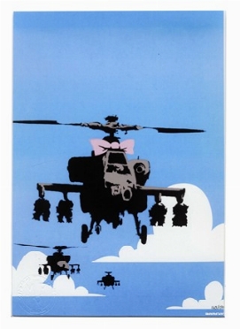  Banksy  (Bristol, 1974) [da] : Happy Chopper.  - Asta Arte Moderna e Contemporanea [ASTA A TEMPO - PARTE II] - Libreria Antiquaria Gonnelli - Casa d'Aste - Gonnelli Casa d'Aste