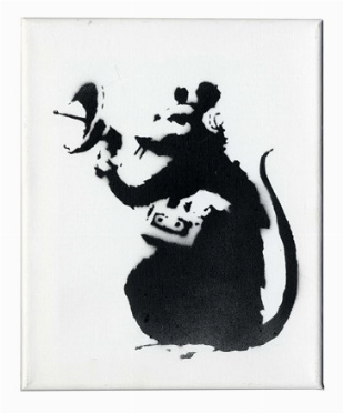  Banksy  (Bristol, 1974) : Radar Rat.  - Asta Arte Moderna e Contemporanea [ASTA A TEMPO - PARTE II] - Libreria Antiquaria Gonnelli - Casa d'Aste - Gonnelli Casa d'Aste