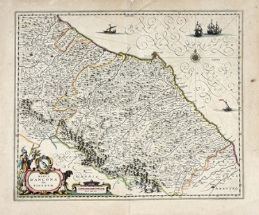  Willem Janszoon Blaeu  (Alkmaar, 1571 - Amsterdam, 1638) : Marca d'Ancona olim Picenum.  - Asta Arte antica, Orientalia e Cartografia [ASTA A TEMPO - PARTE I] - Libreria Antiquaria Gonnelli - Casa d'Aste - Gonnelli Casa d'Aste