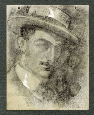  Armando Spadini  (Firenze, 1883 - Roma, 1925) : Ritratto maschile.  - Auction Ancient, Modern and Contemporary Art [II Part ] - Libreria Antiquaria Gonnelli - Casa d'Aste - Gonnelli Casa d'Aste
