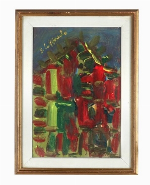 Silvio Loffredo  (Parigi, 1920 - Trebiano, 2013) : Il campanile.  - Auction Ancient, Modern and Contemporary Art [II Part ] - Libreria Antiquaria Gonnelli - Casa d'Aste - Gonnelli Casa d'Aste